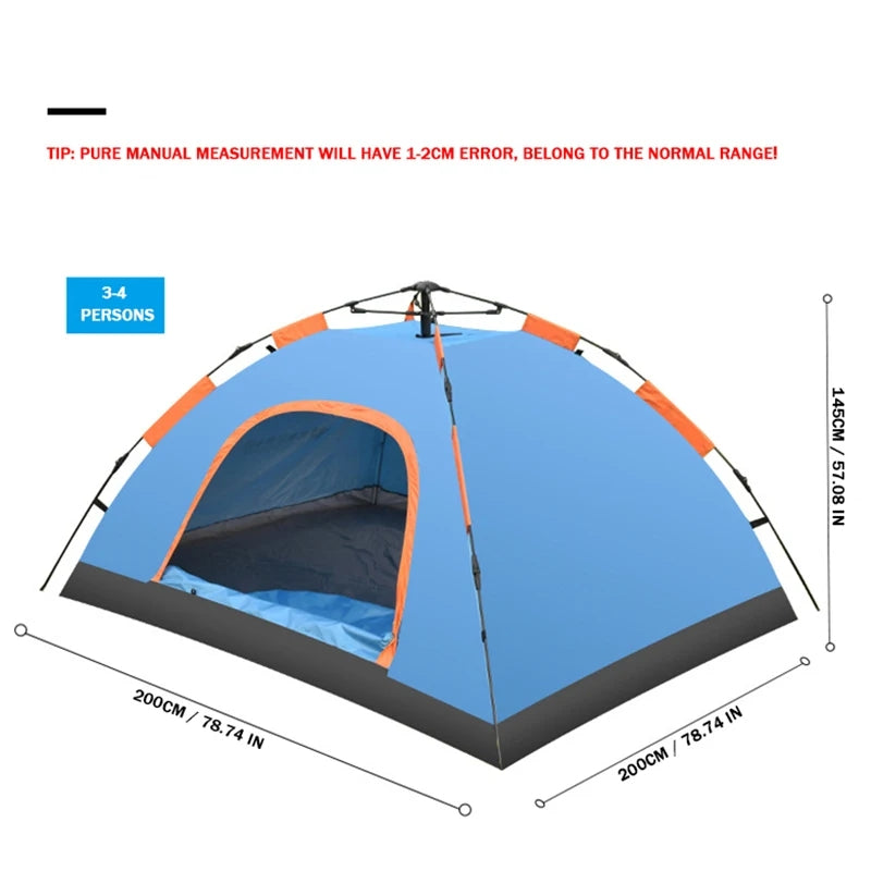 Tente automatique pour plage et camping - 4 Places
