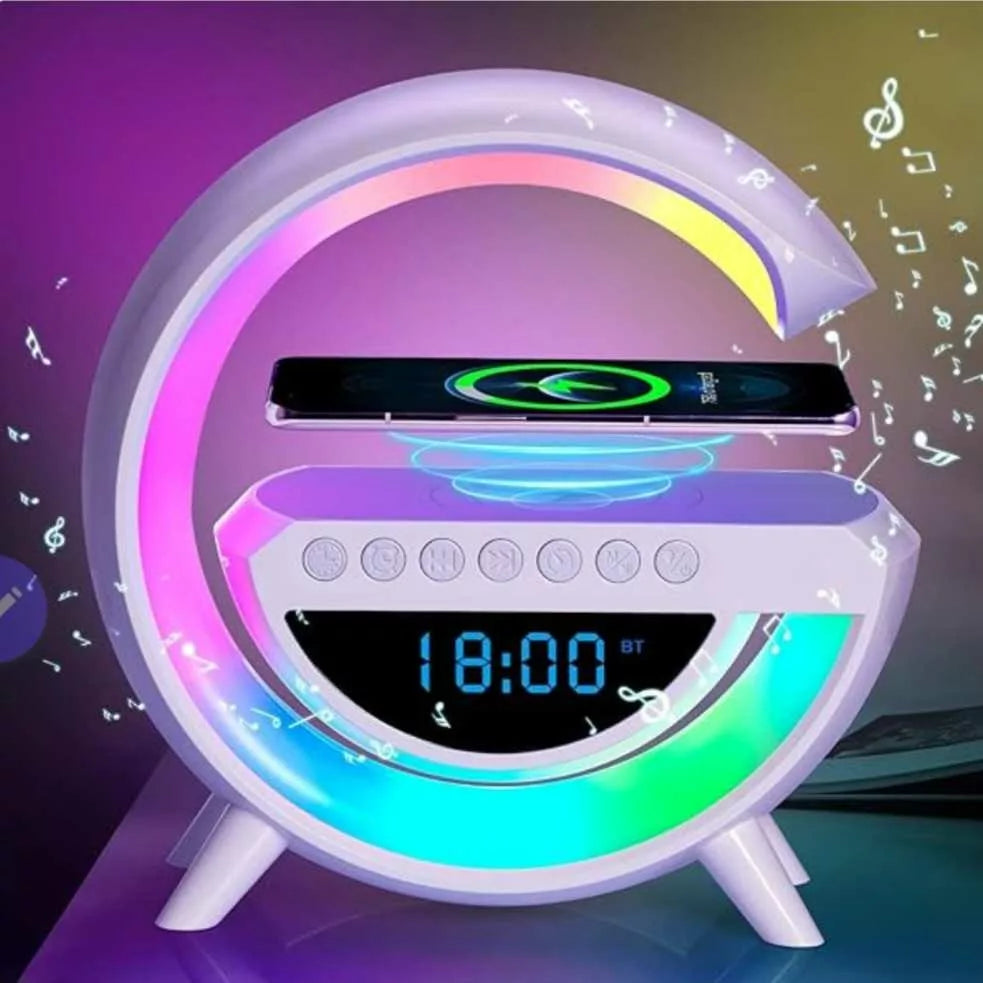 Lampe LED - haut-parleur Bluetooth - chargeur sans fil