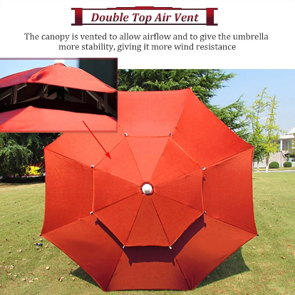 Parasol Grand Modèle Haute Qualité Double Toit Forme Rond 2.5 Mètres