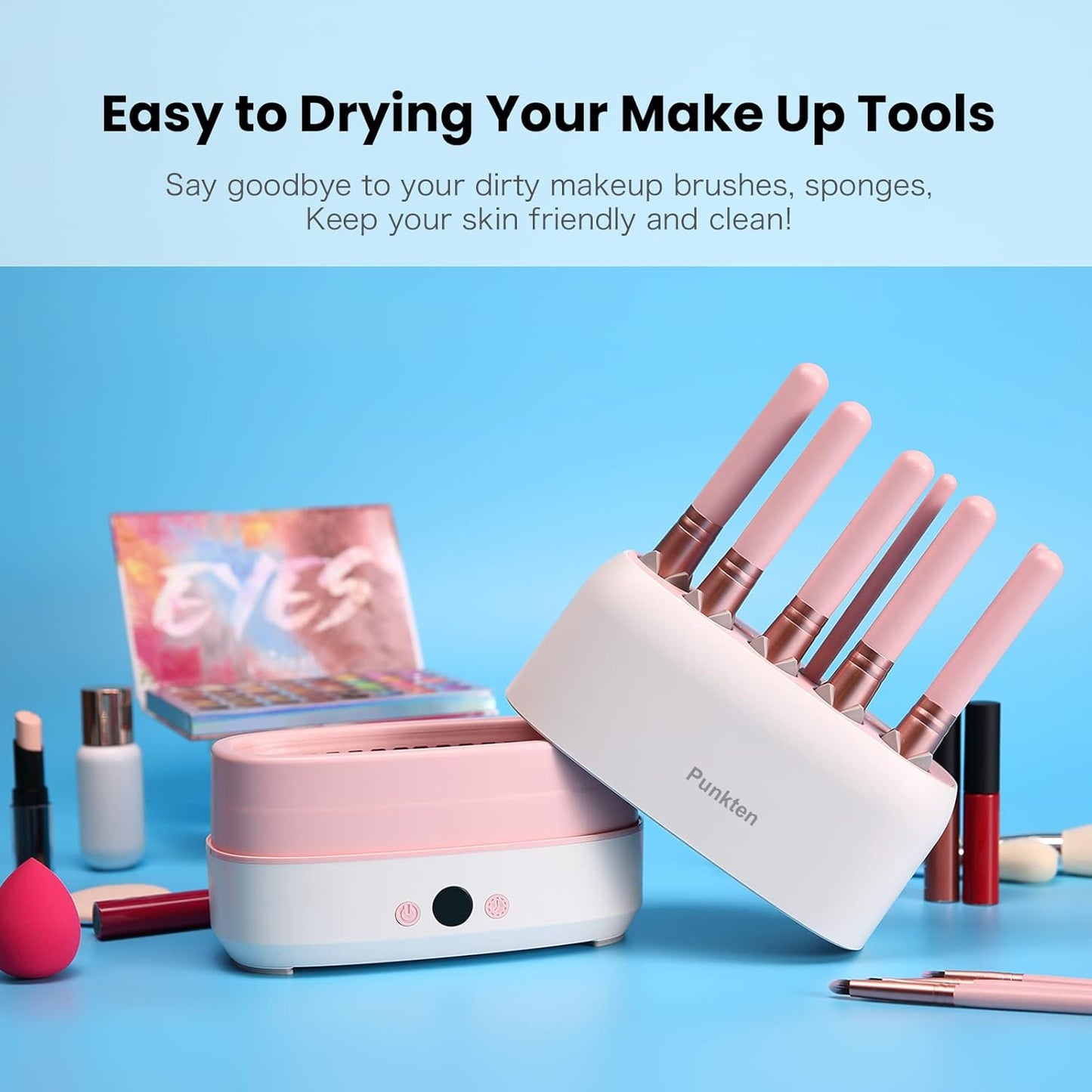 Makeup brush drying device