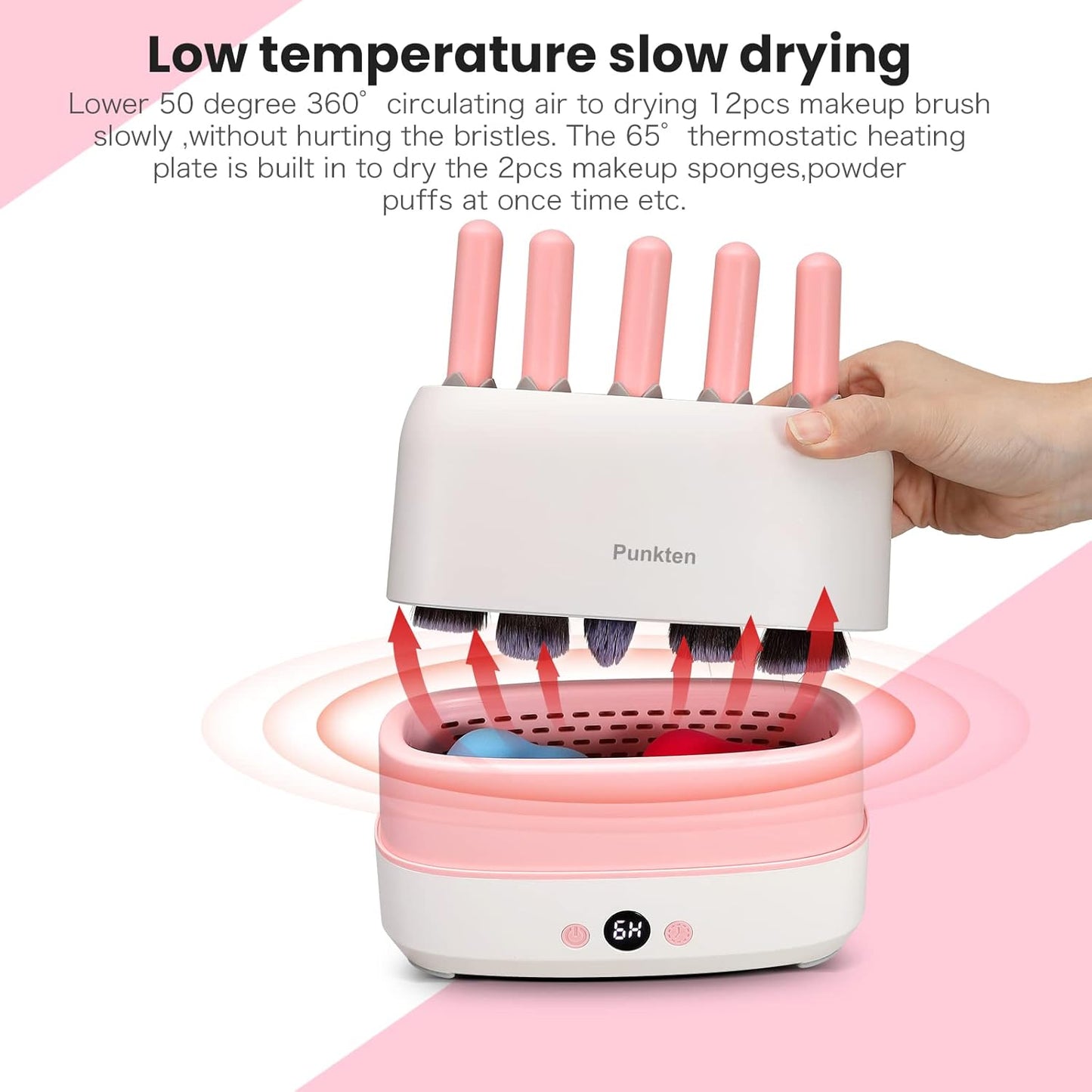 Makeup brush drying device