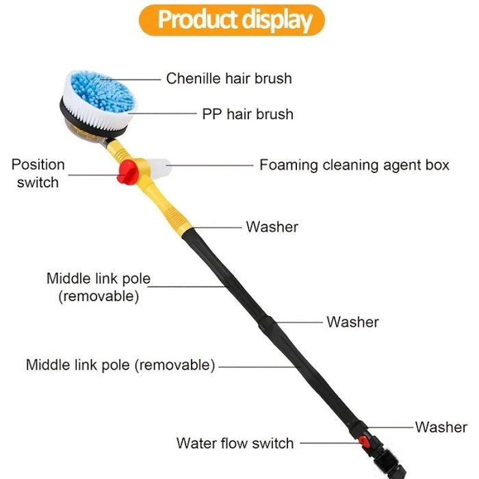 Kit de Nettoyage de Voiture avec vadrouille rotative 360 ° 100 cm