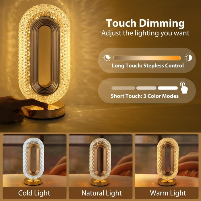 Lampe De Table Ovale Portables Sans Fil Rechargeable Avec Tactile