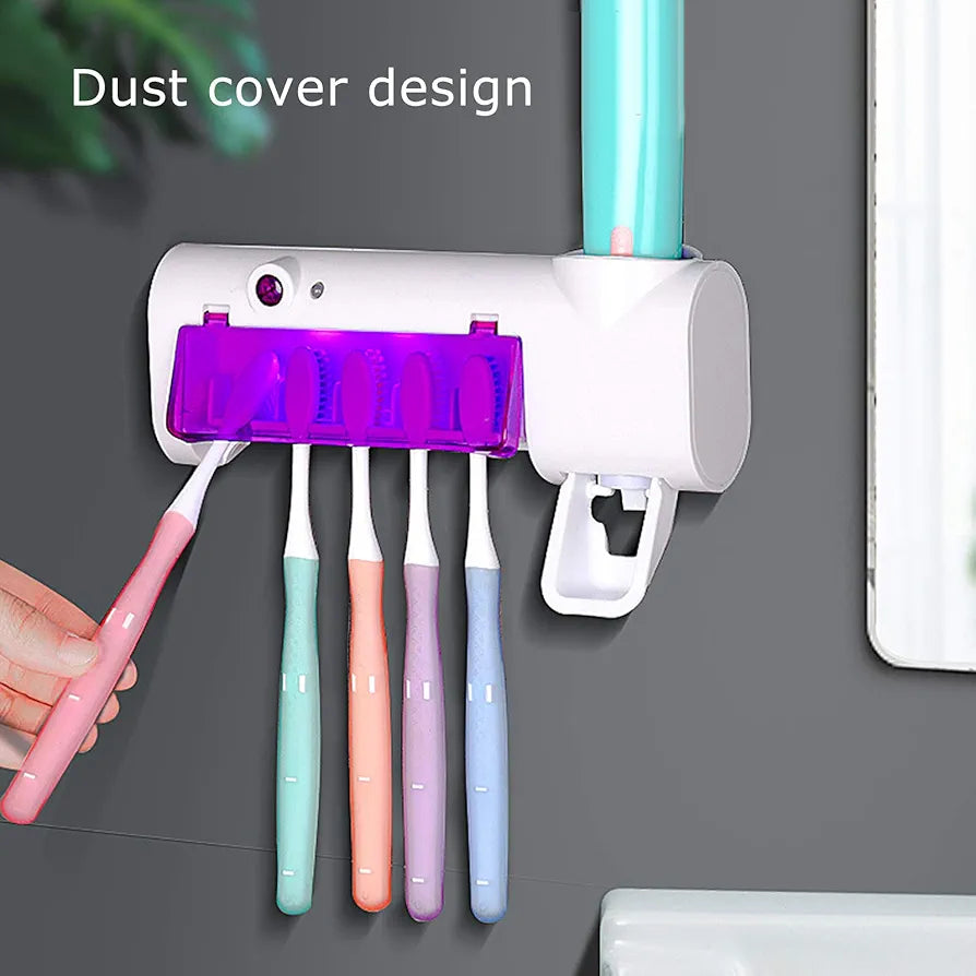 Support De Brosse À Dents Et Distributeur De Dentifrice Avec Stérilisation UV