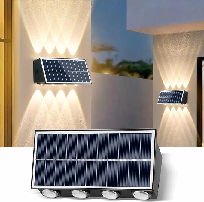 Lampe solaire d'extérieur avec 8 lampes