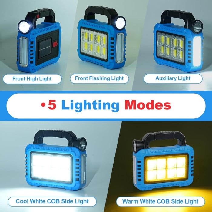 Torche Lampe Portable Rechargeable Solaire Multifonctions