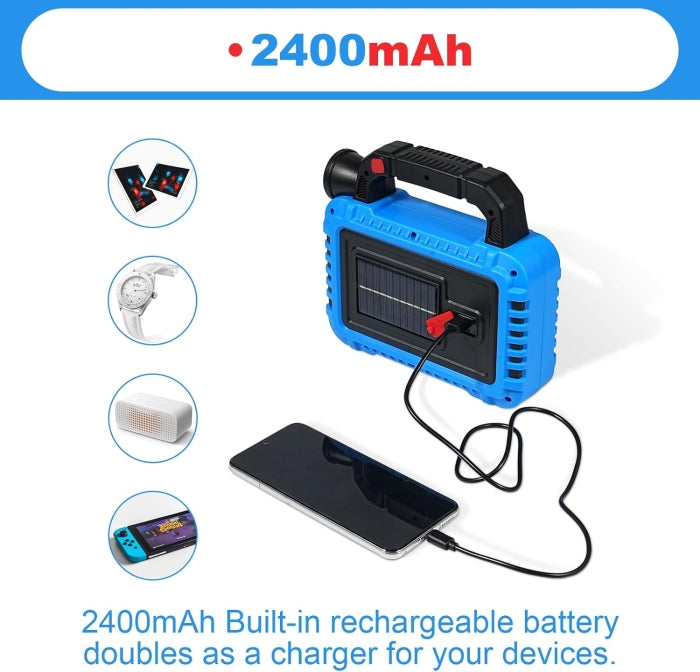 Torche Lampe Portable Rechargeable Solaire Multifonctions