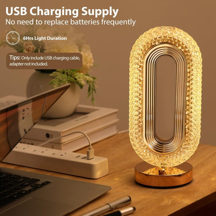 Lampe De Table Ovale Portables Sans Fil Rechargeable Avec Tactile