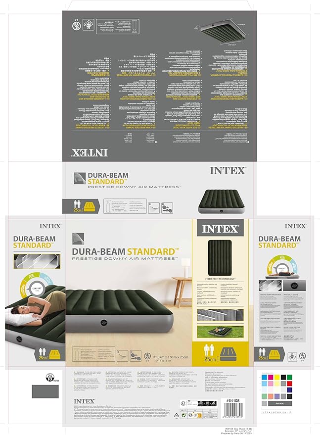 Intex - 64108 - Matelas Gonflable Classic Downy - 2 Pers 137x 191 x 25 cm