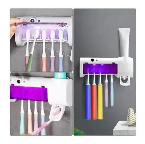 Support De Brosse À Dents Et Distributeur De Dentifrice Avec Stérilisation UV