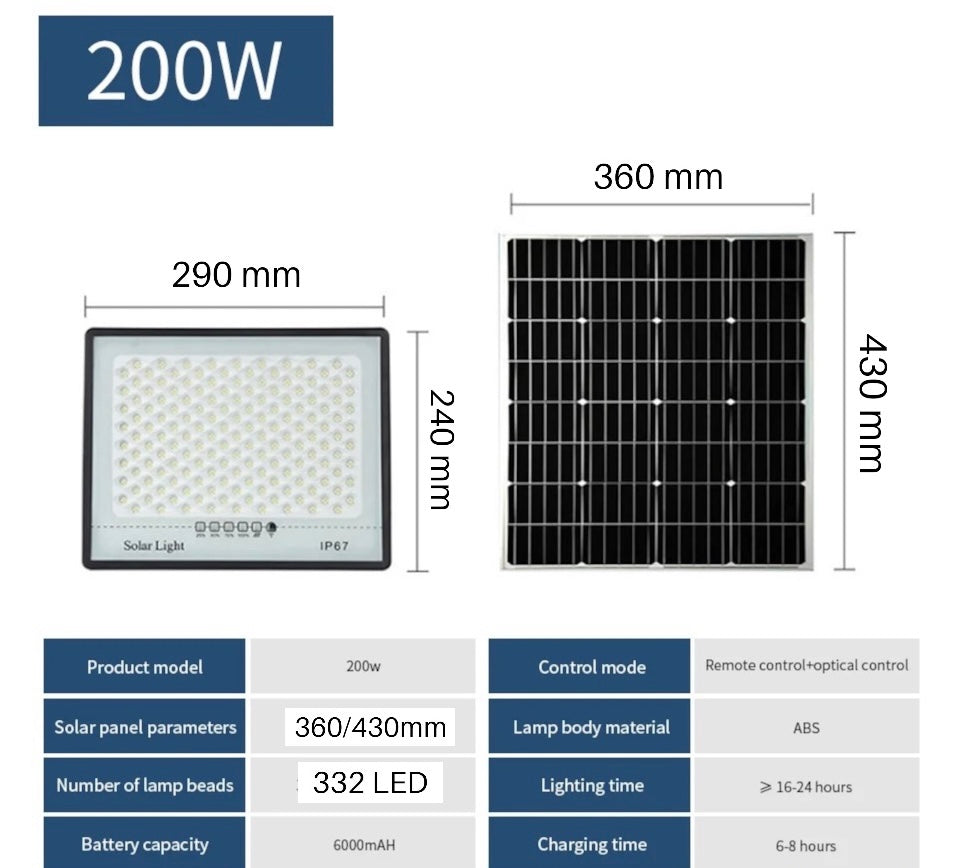 Projecteur Solaire LED Étanche Détecteur Lumière Avec Télécommande