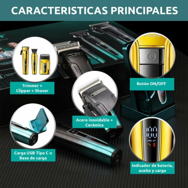 Kit combiné rechargeable de qualité professionnelle VGR V-694