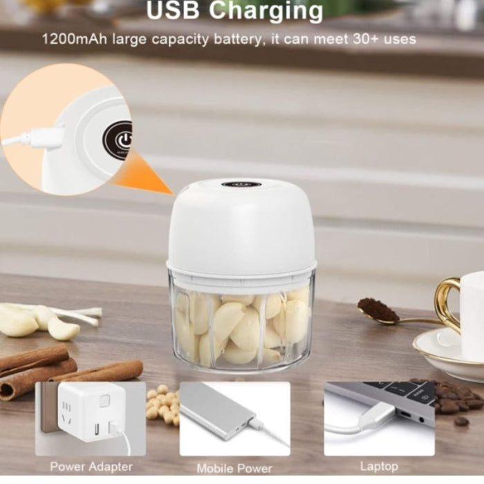 Hachoir Electrique Sans fil Rechargeable USB Multifonction Portable