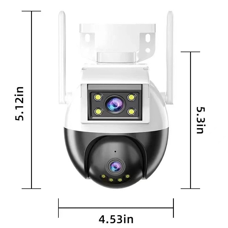 Caméra de sécurité intelligente WiFi étanche à double objectif iCSee 4 MP