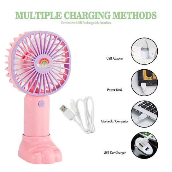 Ventilateur Portable Rechargeable Avec Support Téléphone