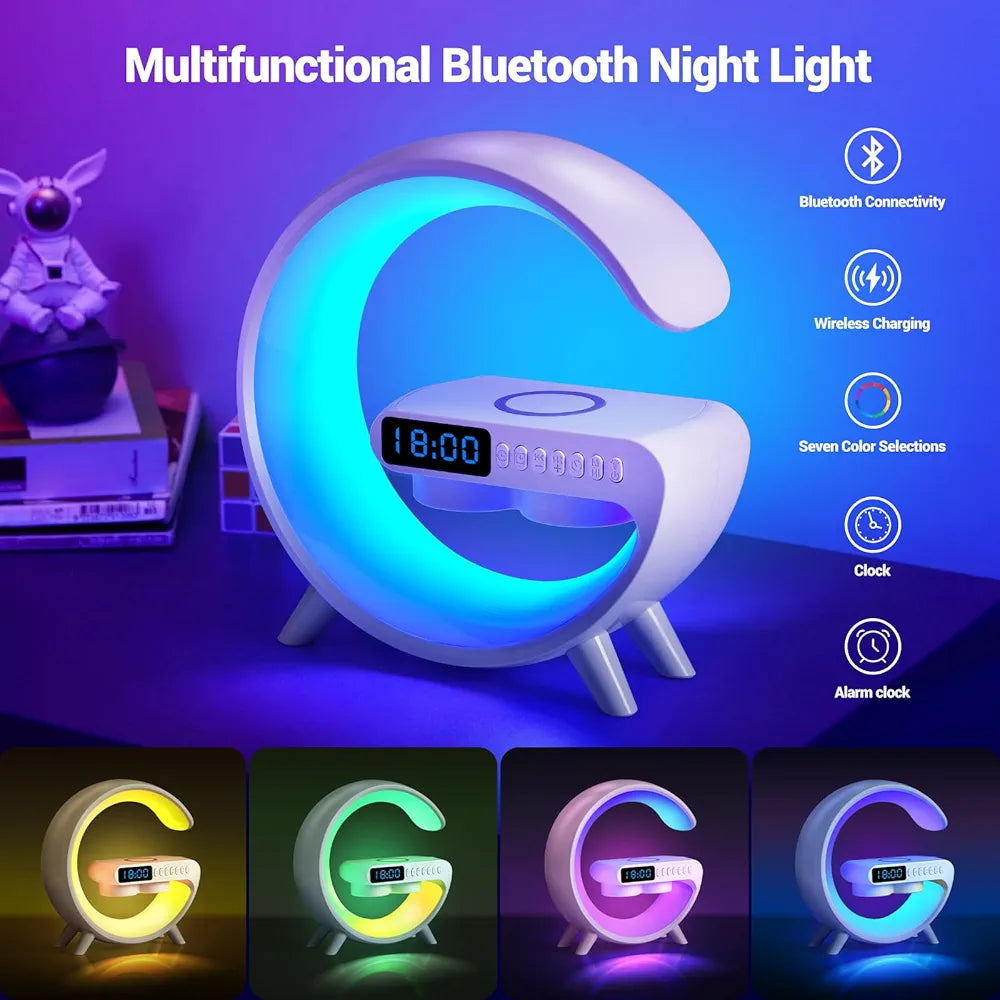 Lampe LED - haut-parleur Bluetooth - chargeur sans fil