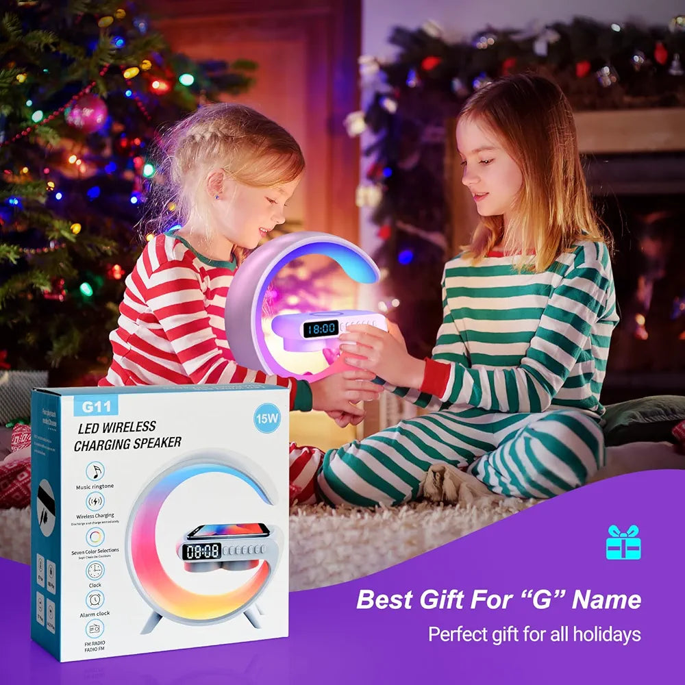 Lampe LED - haut-parleur Bluetooth - chargeur sans fil