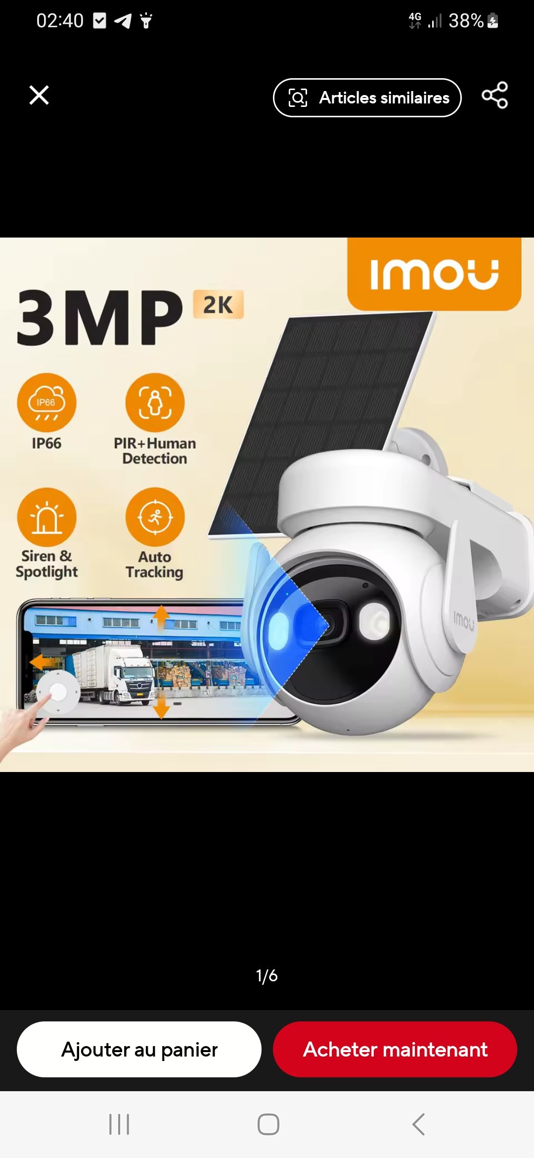 camera solaire Imou Cell PT wifi