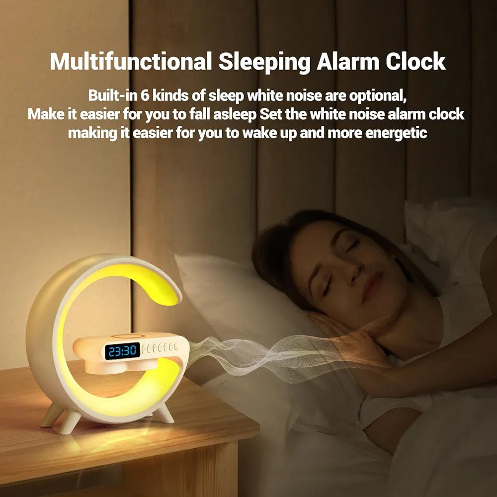 Lampe LED - haut-parleur Bluetooth - chargeur sans fil