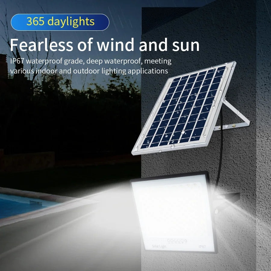 Projecteur Solaire LED Étanche Détecteur Lumière Avec Télécommande