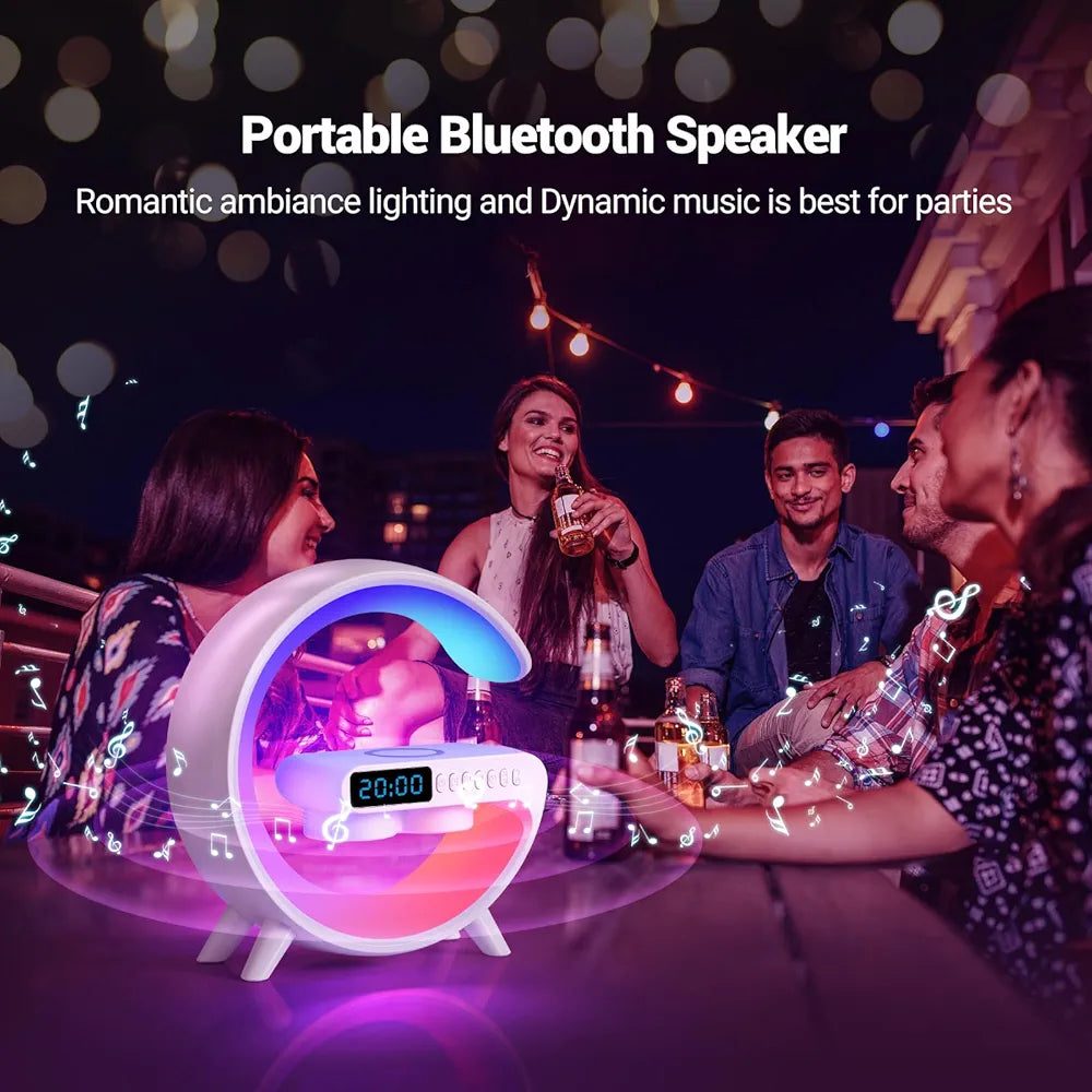Lampe LED - haut-parleur Bluetooth - chargeur sans fil