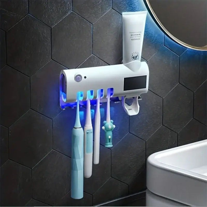Support De Brosse À Dents Et Distributeur De Dentifrice Avec Stérilisation UV