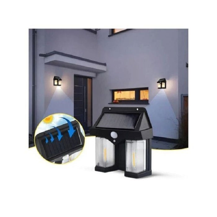 Applique Murale Avec Lampe Solaire & Détecteur Mouvement Étanche