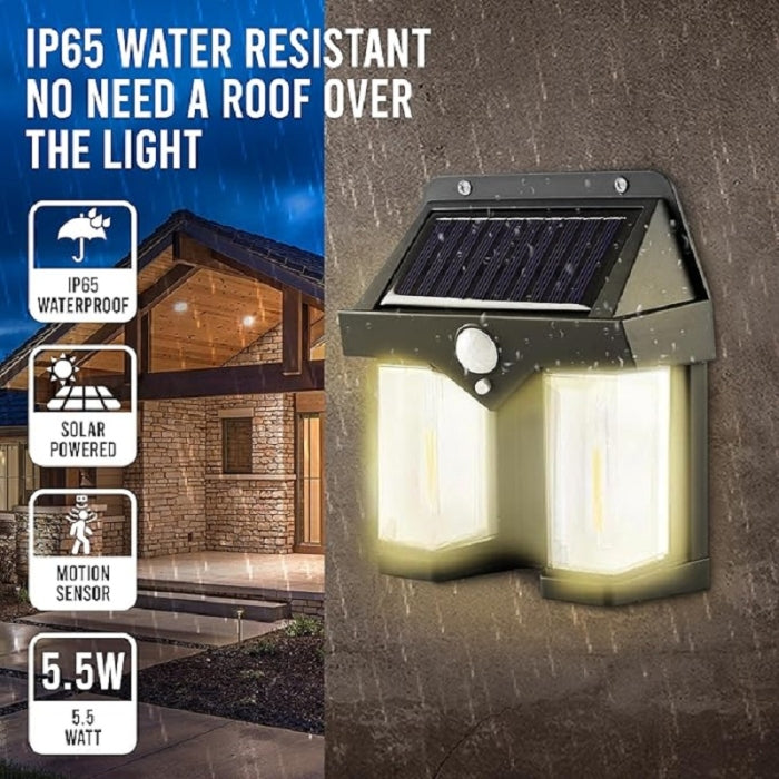 Applique Murale Avec Lampe Solaire & Détecteur Mouvement Étanche