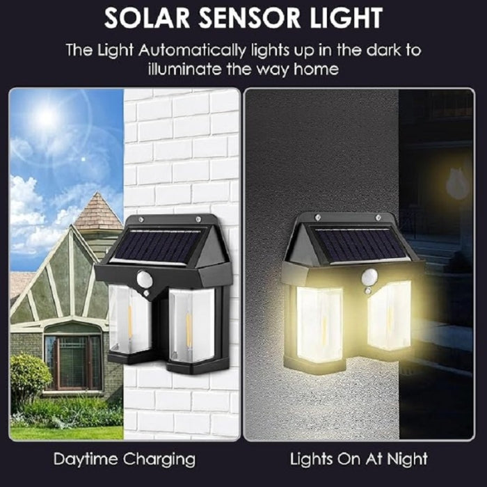 Applique Murale Avec Lampe Solaire & Détecteur Mouvement Étanche
