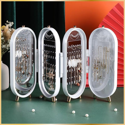 Boîte à Bijoux Pliable avec Miroir & Grand Rangement