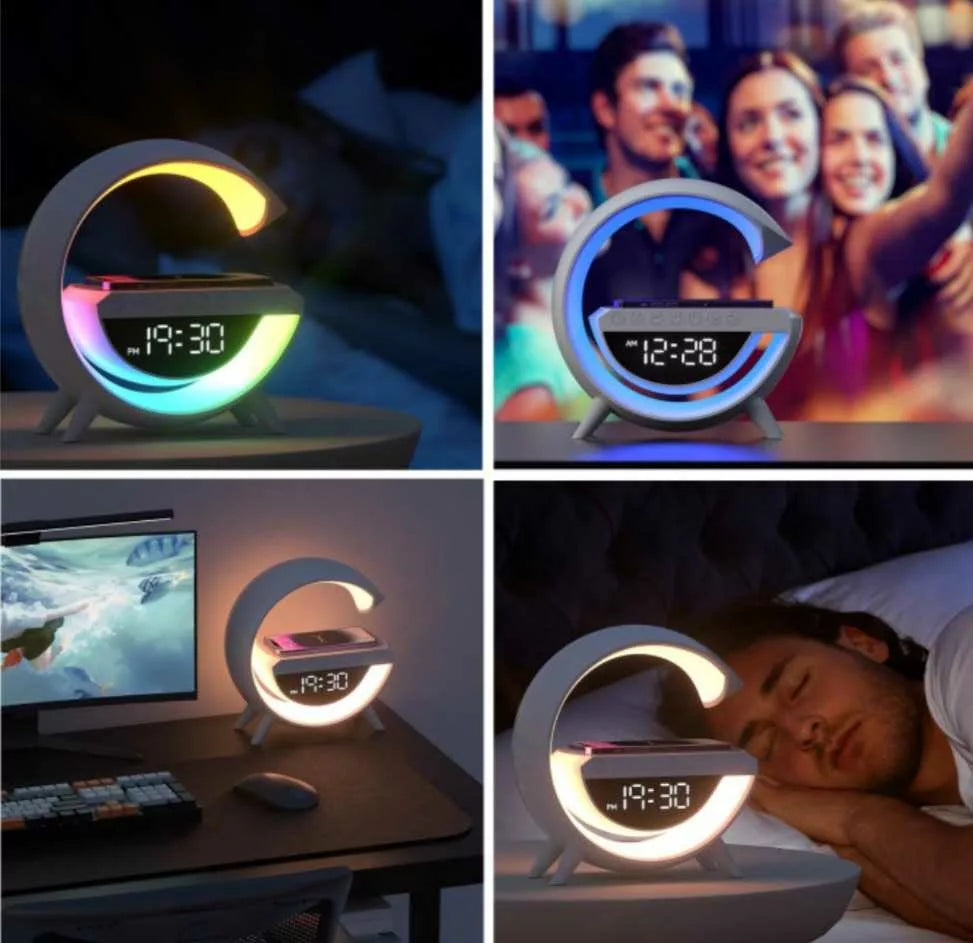 Lampe LED - haut-parleur Bluetooth - chargeur sans fil