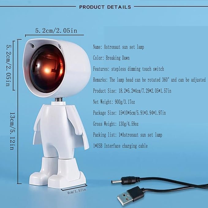 Astronaut Sunset Projection Lamp360°