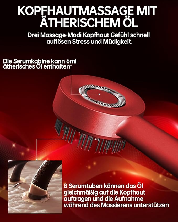 Brosse de massage électrique pour cuir chevelu - Pour le massage et le soin du cuir chevelu - 3 niveaux réglables