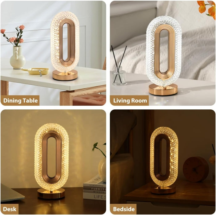 Lampe De Table Ovale Portables Sans Fil Rechargeable Avec Tactile