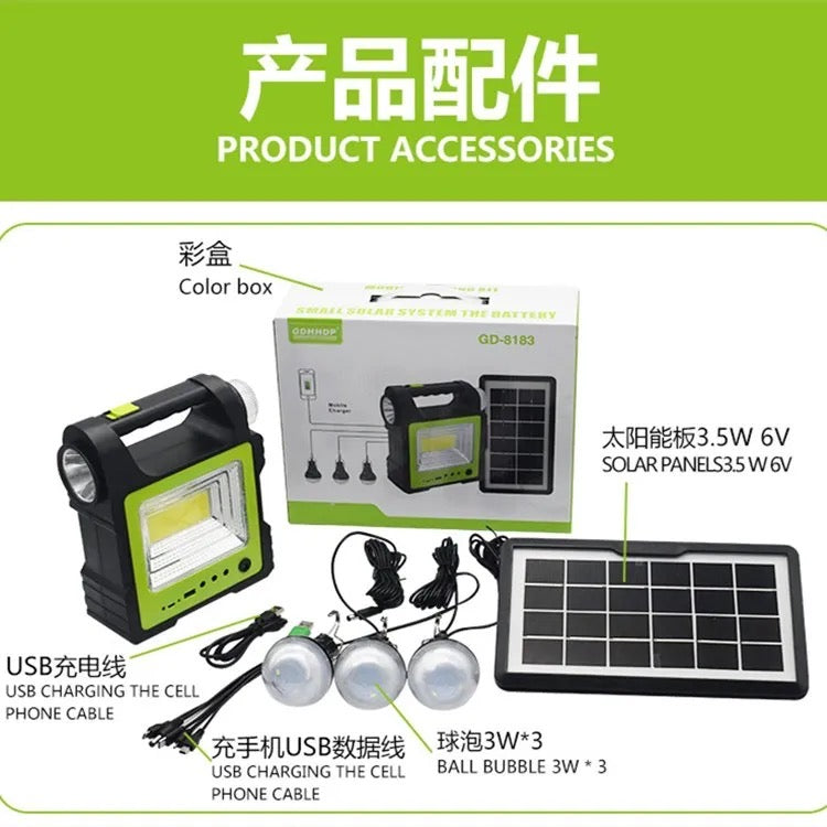 Torche solaire avec 3 lampe