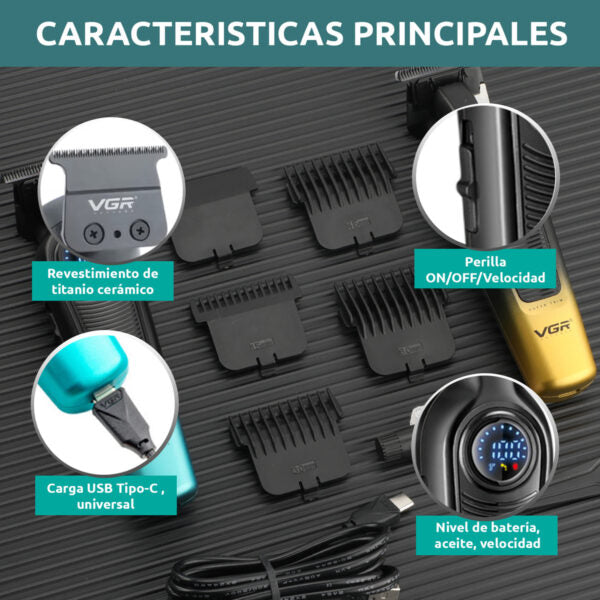 Tondeuse VGR V-996 Professionnel rechargeable sans fil