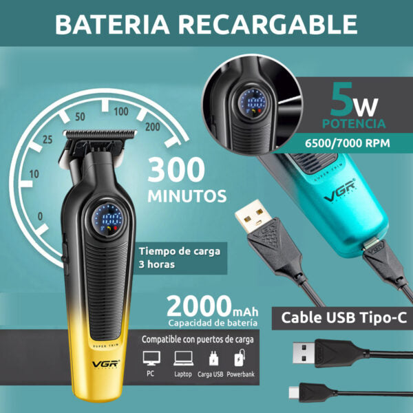Tondeuse VGR V-996 Professionnel rechargeable sans fil