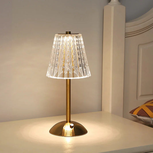 pack de 2 lampe de table LED en cristal sans fil à intensité tactile (Copie)