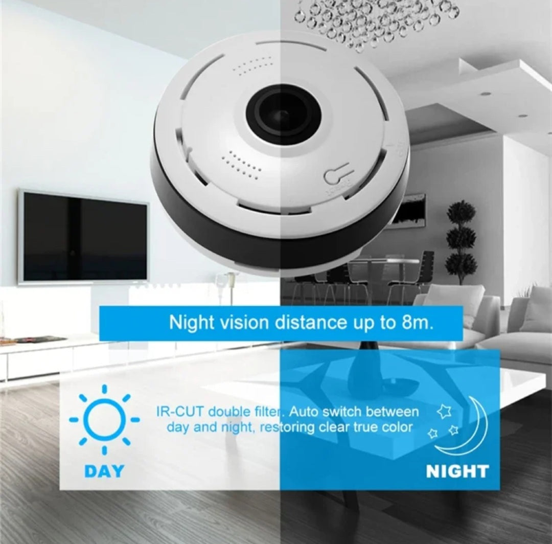 Euronet Caméra surveillance HD - Panoramique 360° - détection humain + micro