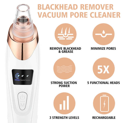 Aspirateur de Points Noirs Électrique 5 en 1 Rechargeable