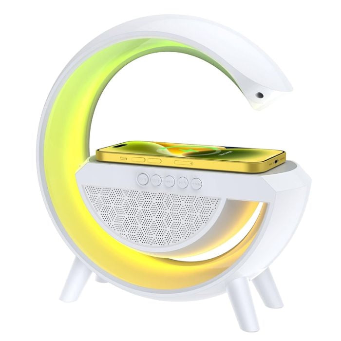 Lampe LED - haut-parleur Bluetooth - chargeur sans fil