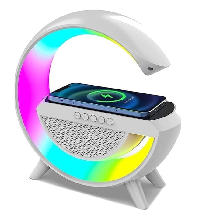 Lampe LED - haut-parleur Bluetooth - chargeur sans fil