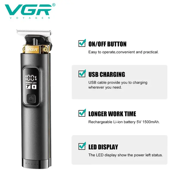 Tondeuse VGR V-985 Professionnel rechargeable sans fil