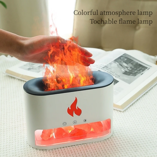 Diffuseur d'arôme à flamme colorée en pierre de sel Humidificateur