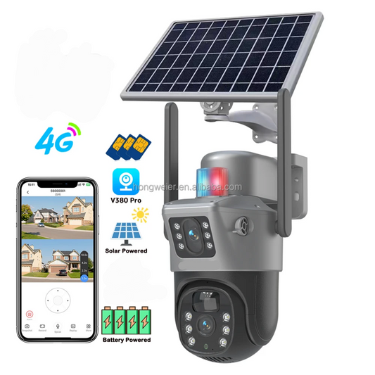 caméra solaire double lentille 4G  extérieure  V380 Pro  6m