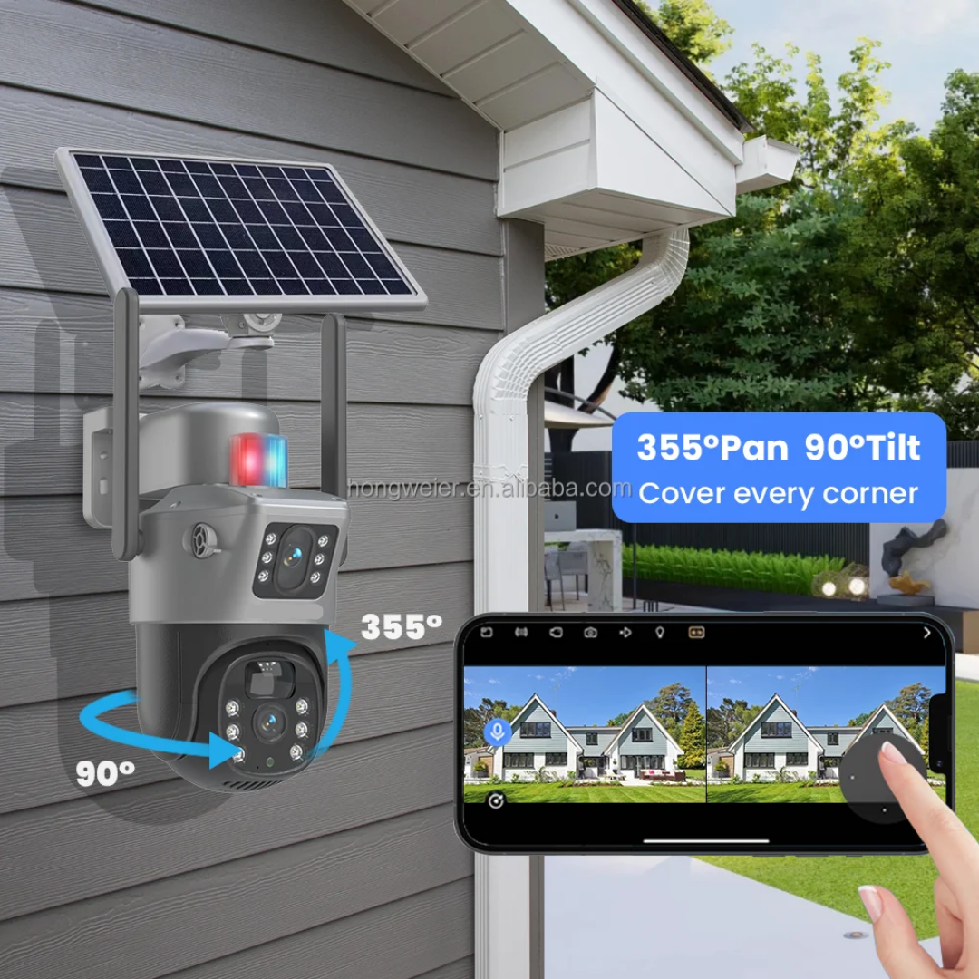 caméra solaire double lentille 4G  extérieure  V380 Pro  6m