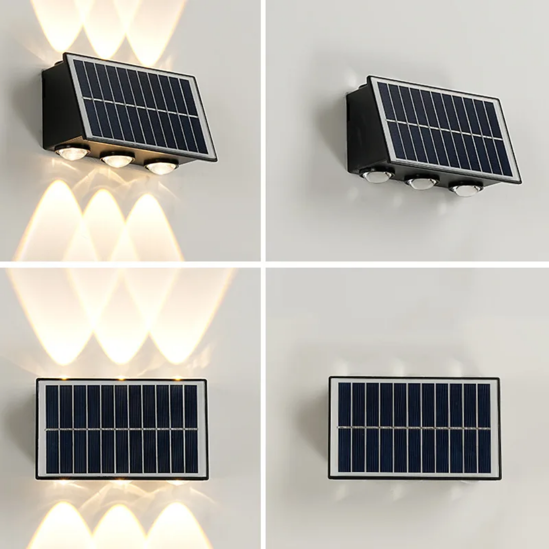 Lampe solaire d'extérieur avec 6 lampes