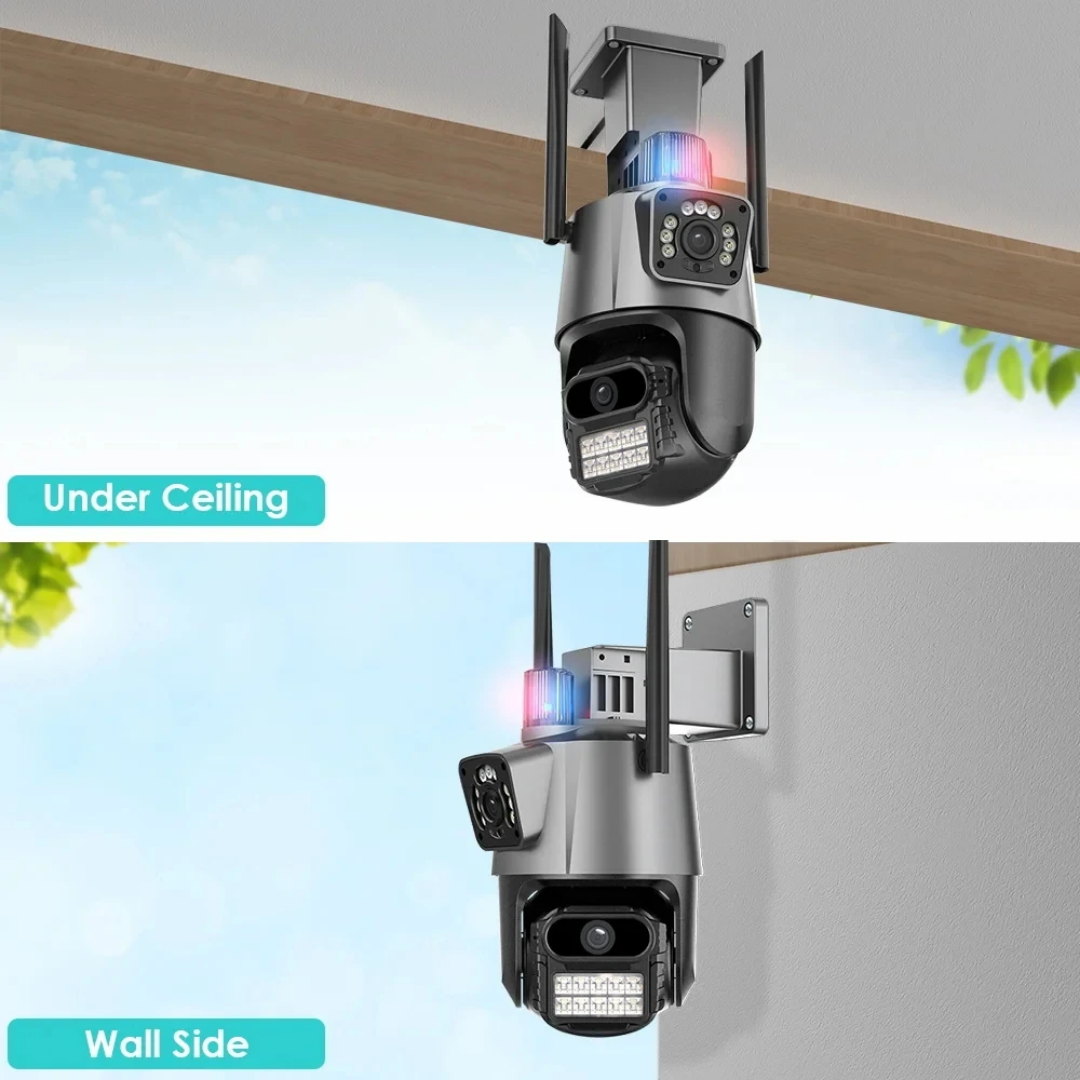 Caméra de sécurité intelligente WiFi étanche à double objectif iCSee 6 MP