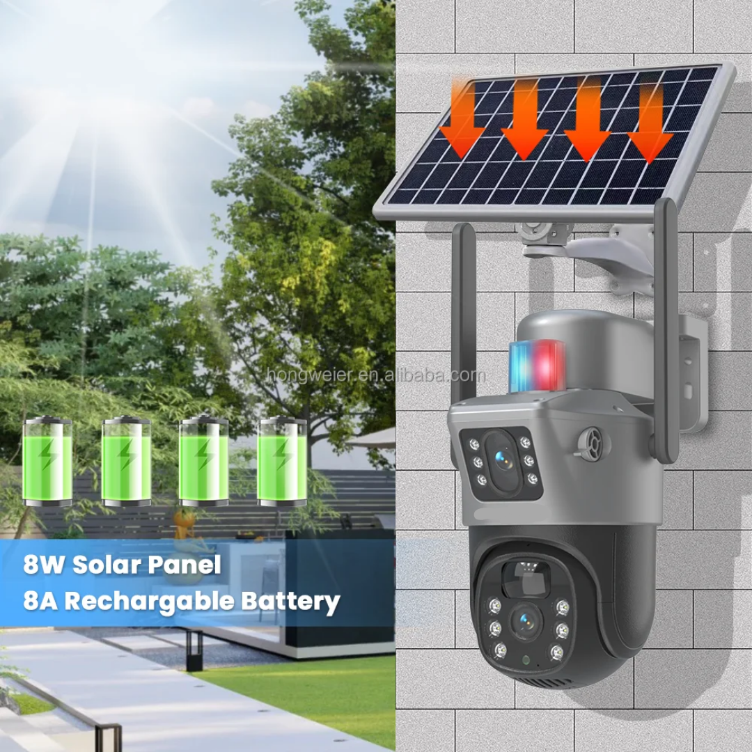 caméra solaire double lentille 4G  extérieure  V380 Pro  6m