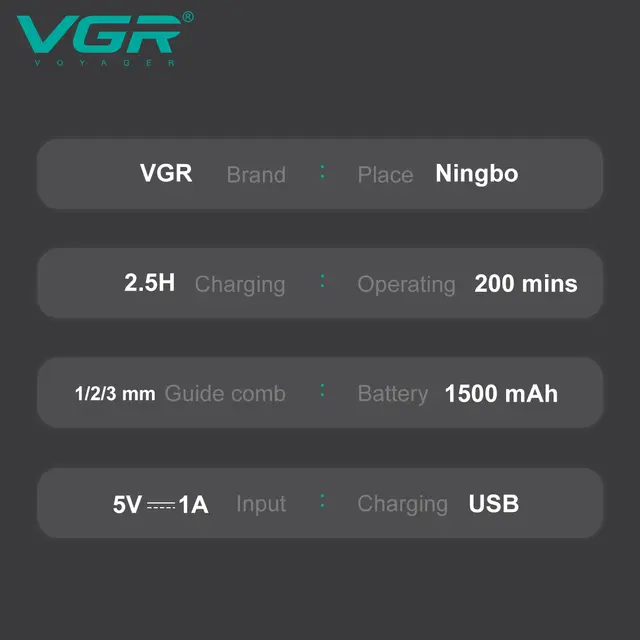 Tondeuse VGR V-985 Professionnel rechargeable sans fil